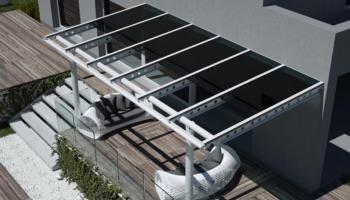 Pergola con copertura mobile in vetro Rovigo